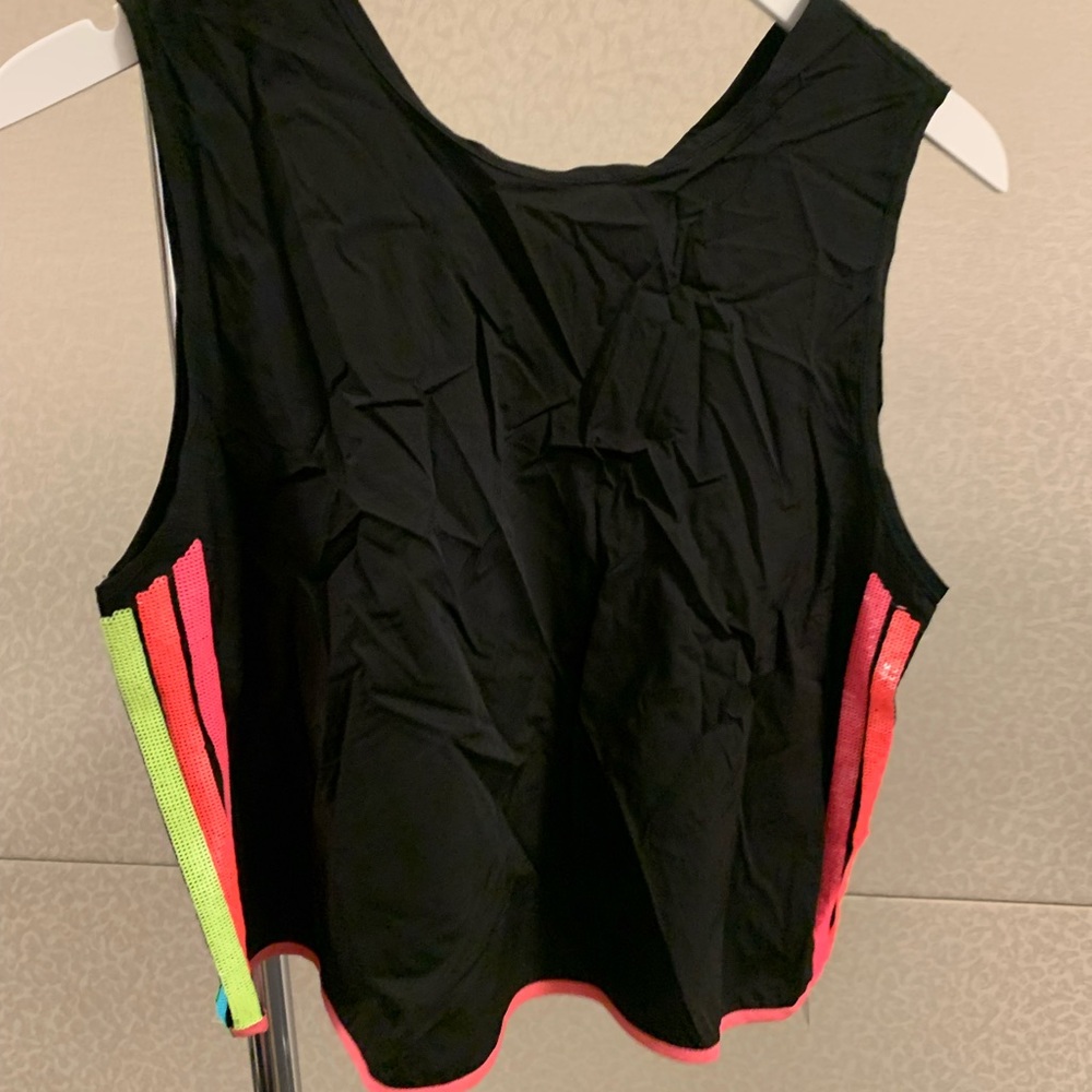 side rainbow sequin tank